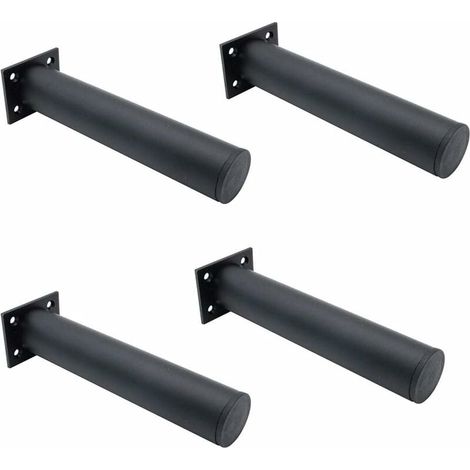4 verstellbare Möbelbeine, Mattschwarz, Aluminiumlegierung, 38 x 200 mm, TV-Schrankbeine für Schrank, Couchtisch, Stützbein für Möbelsofas (1/5)