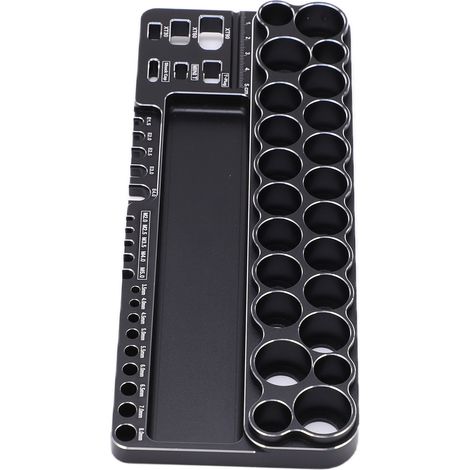 Support d'outils RC en aluminium, rangement avec fixation pour tournevis et ciseaux, couleur noire (1/5)