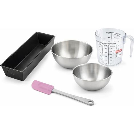 Set de 5 ustensiles de pâtisserie moule à gâteaux 2 bols spatule pâtisserie verre doseur Black mettallic Black mettallic Zenker Black mettallic (1/5)