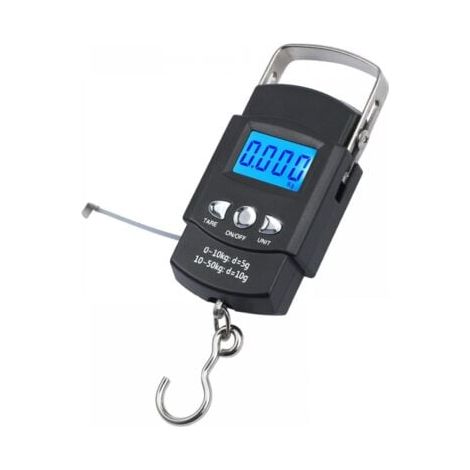 Balance numérique électronique portative, balance bagage 50kg/10g avec crochet de mesure, ruban à mesurer et écran LCD rétroéclairé (1/5)