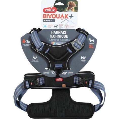 Zolux Bivouak XL Arnés azul cómodo y seguro