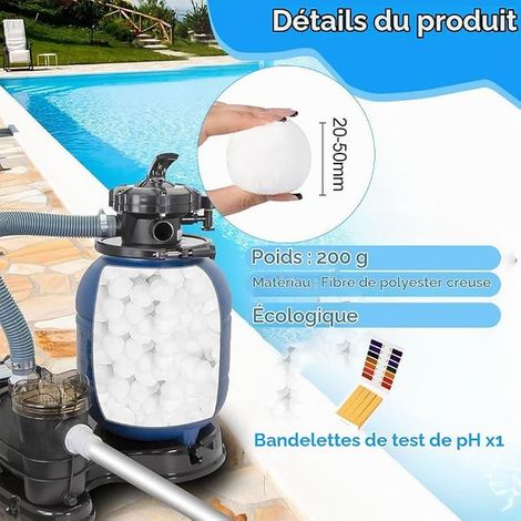 Pool Filter Balls, Filter Balls for Sand Filtration Systems, Fiber Filter Media for Swimming Pools, Sand Filter, Suitable for Various Filtration Systems
