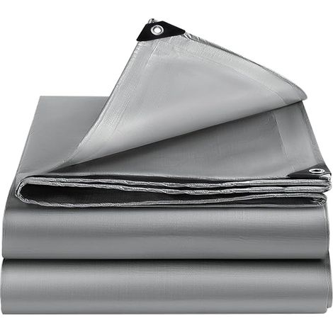Waterproof Tarpaulin, UV Resistant Tarpaulin, Tarpaulin, Truck, Pergola, Greenhouse, Waterproof Tarpaulin for Outdoors, Garden, Gazebos, Camping, Furniture, Silver-2 x 3 m (1/4)
