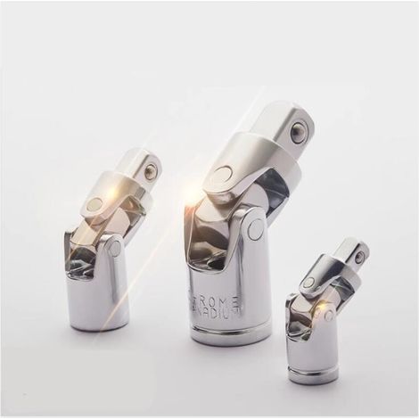 Jeux de Cardan Douilles Joint Universel Impact Augmentateur Réducteur Adaptateur Pivotant Pour Moteur CR V Acier Fini Chromé 3 Pièces Argent 6,3mm/10m