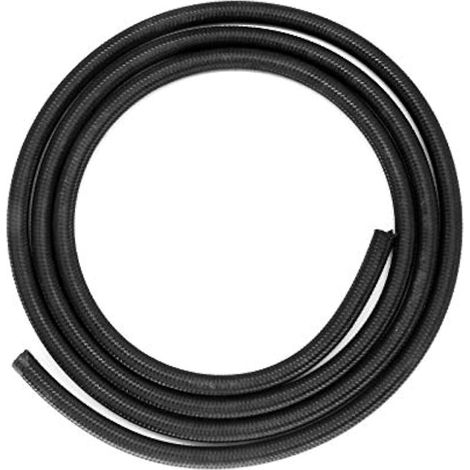 8AN Tuyau de carburant universel de 3 m en nylon tressé en acier inoxydable haute pression pour huile, gaz, carburant, hydraulique (noir) (1/5)