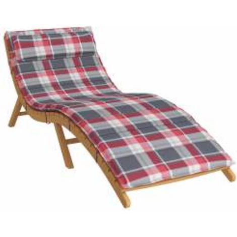 Coussin de transat ensoleillé Rouge et gris 178 x 60 x 4 cm (1/5)