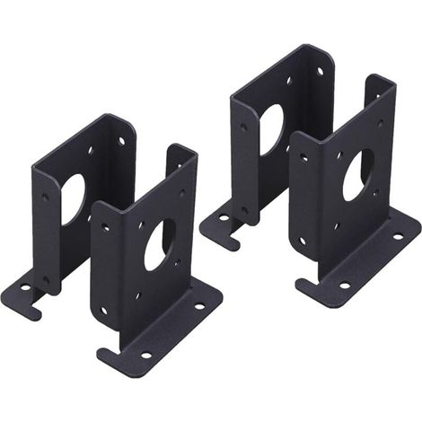 Ancrage de poteau robuste Pergola de support stable Support de poteau de boîte aux lettres, 4 ancrages stables pour pergola, demi-base noire pour poteaux en (1/4)