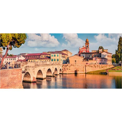 Lupia Quadro Moderno Canvas DEEP 65x143 cm RIMINI - PONTE DI TIBERIO