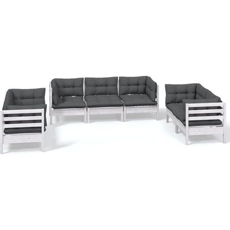 Maison Exclusive - Set Salotto da Giardino 7pz con Cuscini Legno Massello di Pino (1/5)