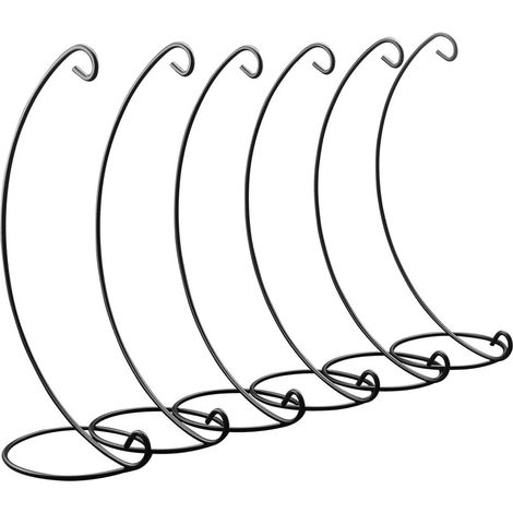 Lot de 6 présentoirs de décorations de 33 cm pour grands travaux manuels, support de boule de sorcière en verre lourd, grande décoration de Noël, Halloween, crochet de suspension, pot de (1/5)
