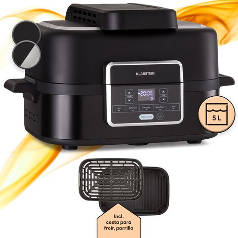 Klarstein Combo Air Grill-Hot Air Fryer 5 programas 1500 vatios 4,5 L cesta grill 2,5 L cesta freidora