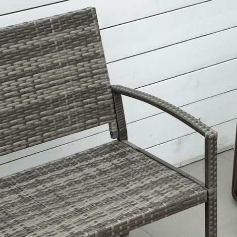 Sitzmöbel Stuhl Outdoor Polyrattan Stahlbank Grau HAVRYA (1/4)