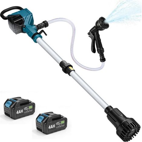 Pompa sommergibile senza fili da 15.000 giri/min – portata 3.600 l/h – prevalenza 10 m – 2 batterie – compatibile con Makita 21 V per laghetti da giardino (1/5)
