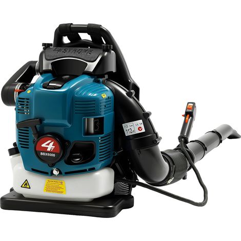 Souffleur de feuilles à dos à essence, moteur 4 temps, vitesse réglable, Bleu (1/2)