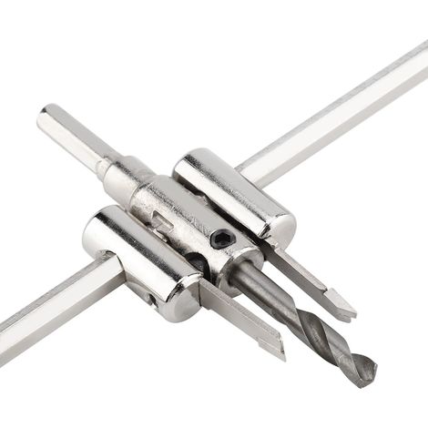 Kit de scies cloches réglables 30-300mm argentées pour perceuse, outil bricolage travail du bois (1/5)