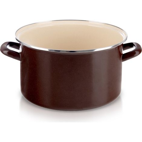 Vaso in smalto marrone, 30 cm, 10 l