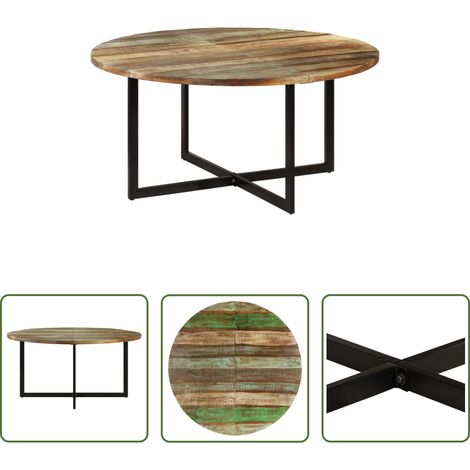 Bois massif industriel - Table à manger 150x75 cm Bois massif de récupération (1/5)