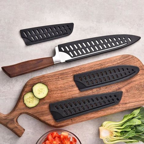 8PCS Protège Lames Cuisine Universels Plastique 8 Tailles Ventilé Noir Housse Couteaux Sécurité Lumiryn (1/5)