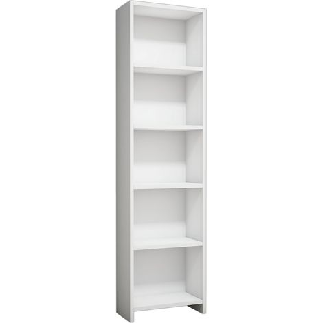 Bibliothèque en bois "Barkin" - 40 x 19 x 150 cm - Blanc (1/3)