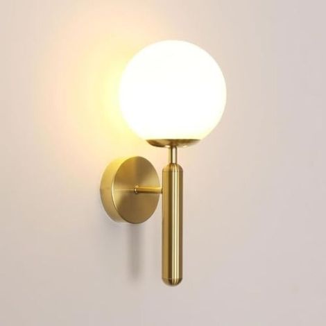 Elegant indoor wall light, modern E27 socket, minimalist design, glass shade, suitable for indoor lighting in bedrooms, living rooms, hallways, cafes, stairwells, galleries, and interior design.