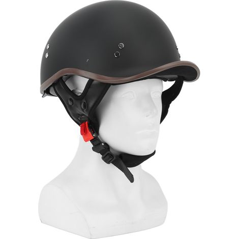 Casque moto demi-jet avec visière solaire, ABS hydrophile, profilé aérodynamique extérieur, pour hommes et femmes, finition mat noir 007, taille M 55-57 cm/21.6-22.4 po (1/5)