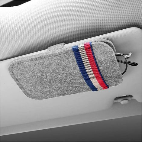 Portaocchiali da auto, clip per aletta parasole, protezione per occhiali, accessorio universale per riporre gli occhiali all'interno dell'auto (grigio) (1/4)