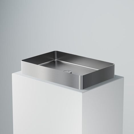 Lavabo sobre encimera Steinberg Serie 442, angular, acero