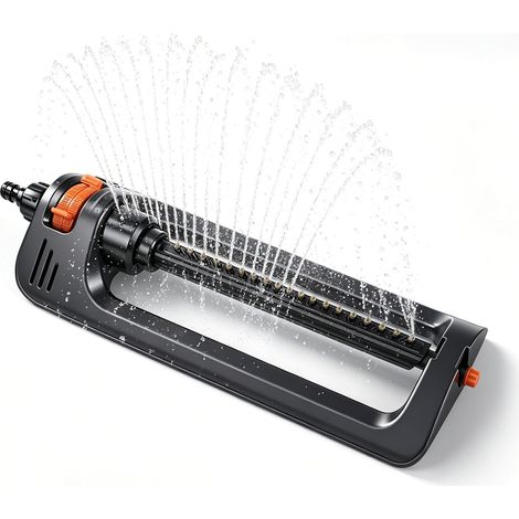 Automatic Oscillating Sprinkler, Straight Cylindrical Sprinkler with 19 Holes, Automatic Garden Sprinkler, Lawn Sprinkler, Suitable for Yard Irrigation (1/5)