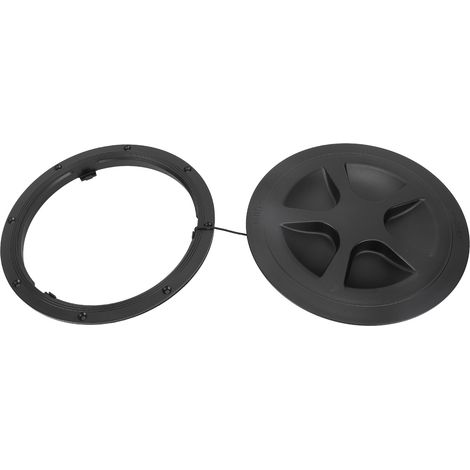 Trappe de visite ronde Ø20cm ABS Noir - Résistante UV & Intempéries - Pour Pont Bateau et Fourgon Aménagé - Étanche et Robuste (1/5)