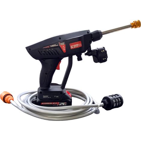 Pistolet nettoyeur à pression HYDROBLAST sans fil - Pistolet de lavage portable à Batterie, Pulvérisateur à mousse, Buse 6 jets (1/5)