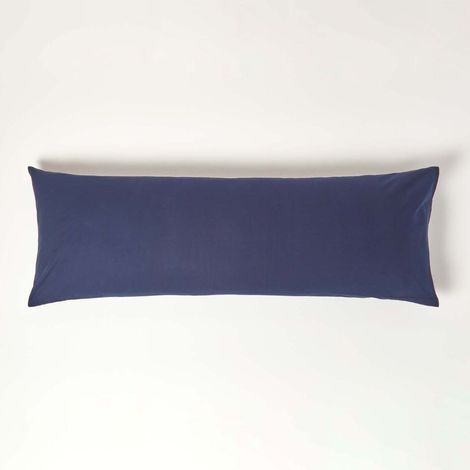 HOMESCAPES Kopfkissenbezug Fadendichte 200 marineblau, 50 x 140 cm