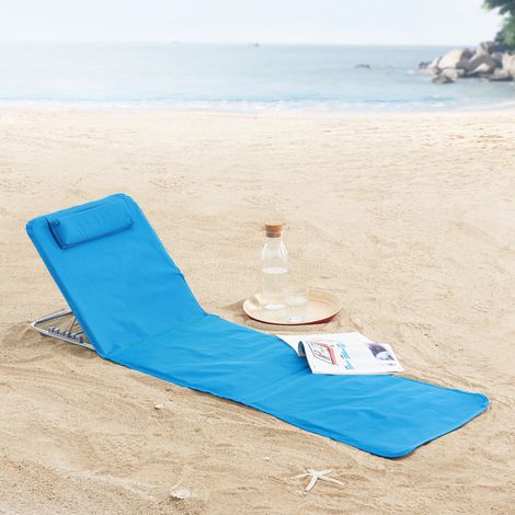 Set de 2 esterillas de playa Cellorigo con respaldo 160 x 49 cm azul [en.casa] (1/5)