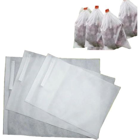 100 pièces de sacs de protection pour fruits en maille non tissée anti-oiseaux pour raisins et fraises, filets de protection de jardin réutilisables à cordon de serrage pour un contrôle des parasites (1/5)