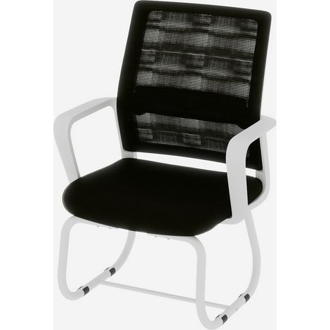 Sedia da ufficio minimalista moderna in metallo e rete nero bianco (1/5)