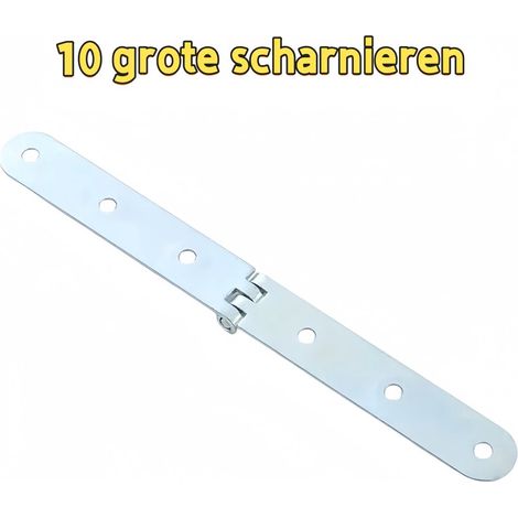 Lot de 10 charnières grandes charnières métalliques adaptées pour caisses en bois bricolage argent (1/5)