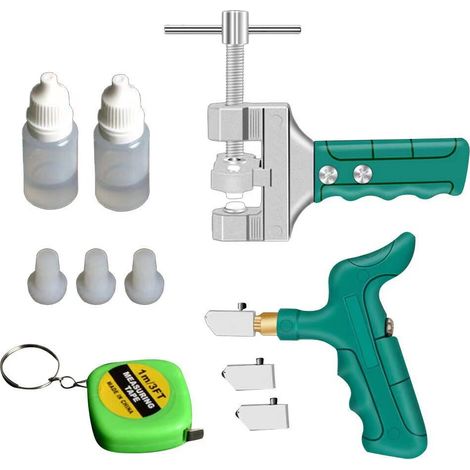 Kit de herramientas para cortar azulejos de vidrio, abridor de botellas de carburo de bolsillo, alicates profesionales para romper vidrio de cerámica, para herramientas de bricolaje domésticas (1 jueg