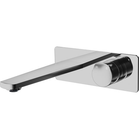 BERNSTEIN - Grifo mezclador mural de latón para lavabo y fregadero, Ahorro de agua - XELO - 22x8x21,5cm - Cromo