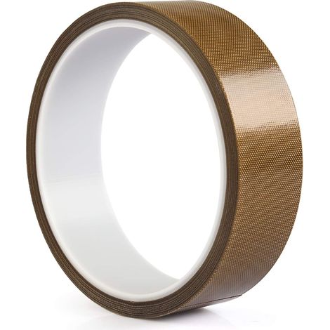 Ruban en téflon/PTFE, ruban adhésif haute température pour machine sous vide, scellage manuel ou impulsionnel – Convient pour 2,5 cm x 10,1 m (1/5)