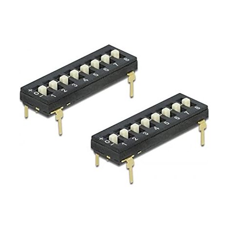 DELOCK DIP-SCHALTER TRI-STATE 8-STELLIG 2,54 MM RASTERMASS THT 2 PIÈCE 66306