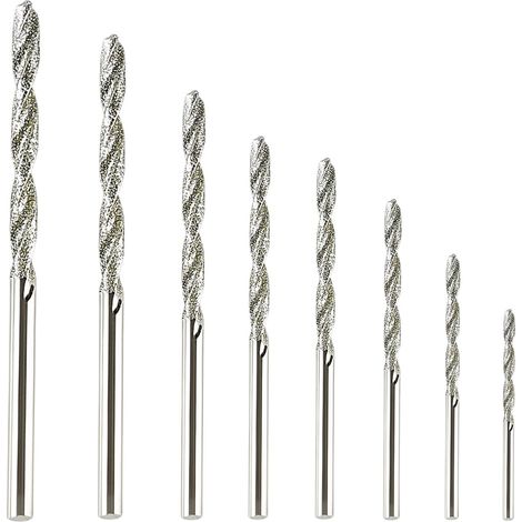 CCYKXA Pcs Diamond Tipped Twist Drill Bit Set, Sizes 0.8mm-3.0mm, for Drilling Glass, Metal, Shell, Jade and Pearls, High Precision Drilling Tools (1/5)