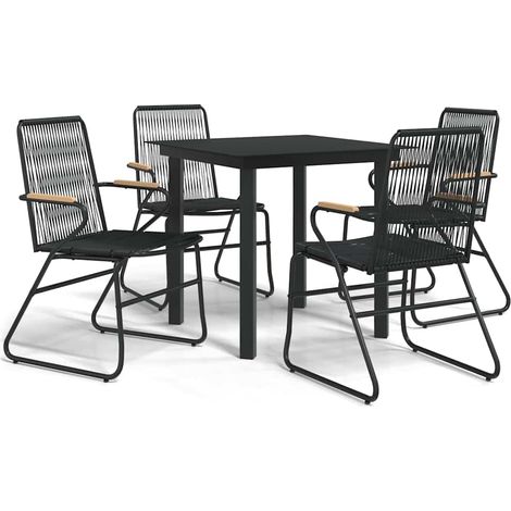 Maison Exclusive - Set da Pranzo da Giardino 5 pz Nero in Rattan PVC (1/5)