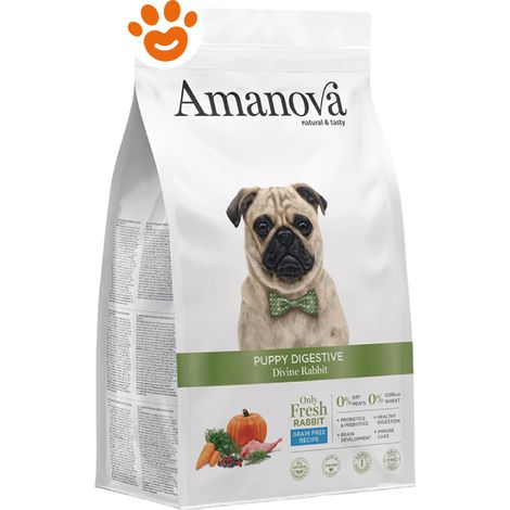Amanova Dog Puppy Digestive Divine al Coniglio - Sacco 7 Kg -