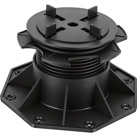 Wolketon Höhenverstellbarer Platten-Stellfuß 75-145 mm mit 0-5 % Gefälleausgleich für Keramik Stein Beton 10er Set (1/5)