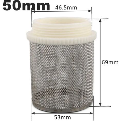 (50 mm - 1 pièce) Filtre en acier inoxydable pour tuyau d'arrosage, aquarium, réservoir d'eau, pompe à eau, crépine de protection (1/5)