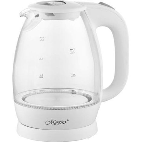 Bouilloire en verre Maestro 1,7 l 2200 W MR-063-BLANC
