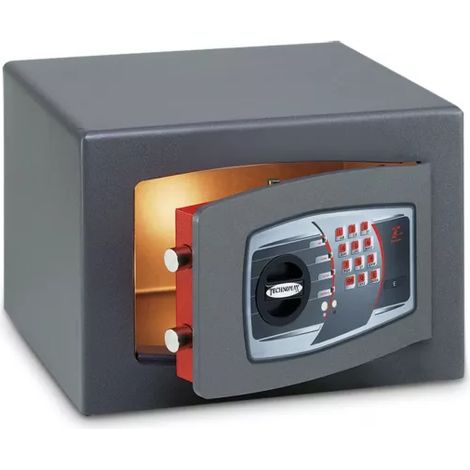 TECHNOMAX - Coffre-fort à fixer à combinaison électronique digitale, certifié EN 14450:18-S1, 4 pênes, 31 L, 28x40x35 cm (1/5)