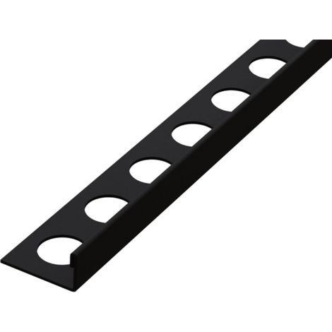 Ilcom profilo angolare J in acciaio inox per piastrelle 10mm x 2700mm - Nero matt (1/5)