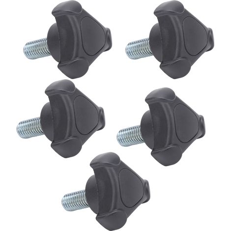 5pcs Poignée Triangulaire Plastique Vis Moletée Serrage Vis Accessoire M10 25mm (1/5)