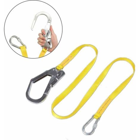 Longe de securite, Corde de Protection Contre Les Chutes avec Ceinture de Harnais d'escalade d'exterieur avec Gros Crochets a Pression, Mousqueton (1/5)
