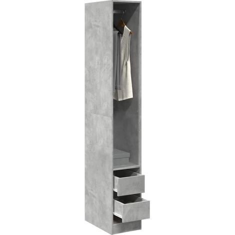 vidaXL Wardrobe Concrete Grey 30x50x200 cm Engineered Wood